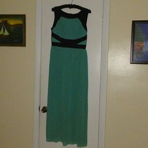 Enfocus Studio Light Green/Black  Maxi Dress 8